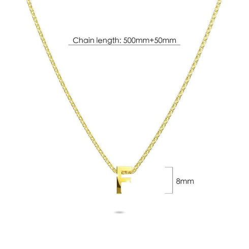 Initials Brick Alphabet Letter Necklace Gold Layered Steel Jewellery